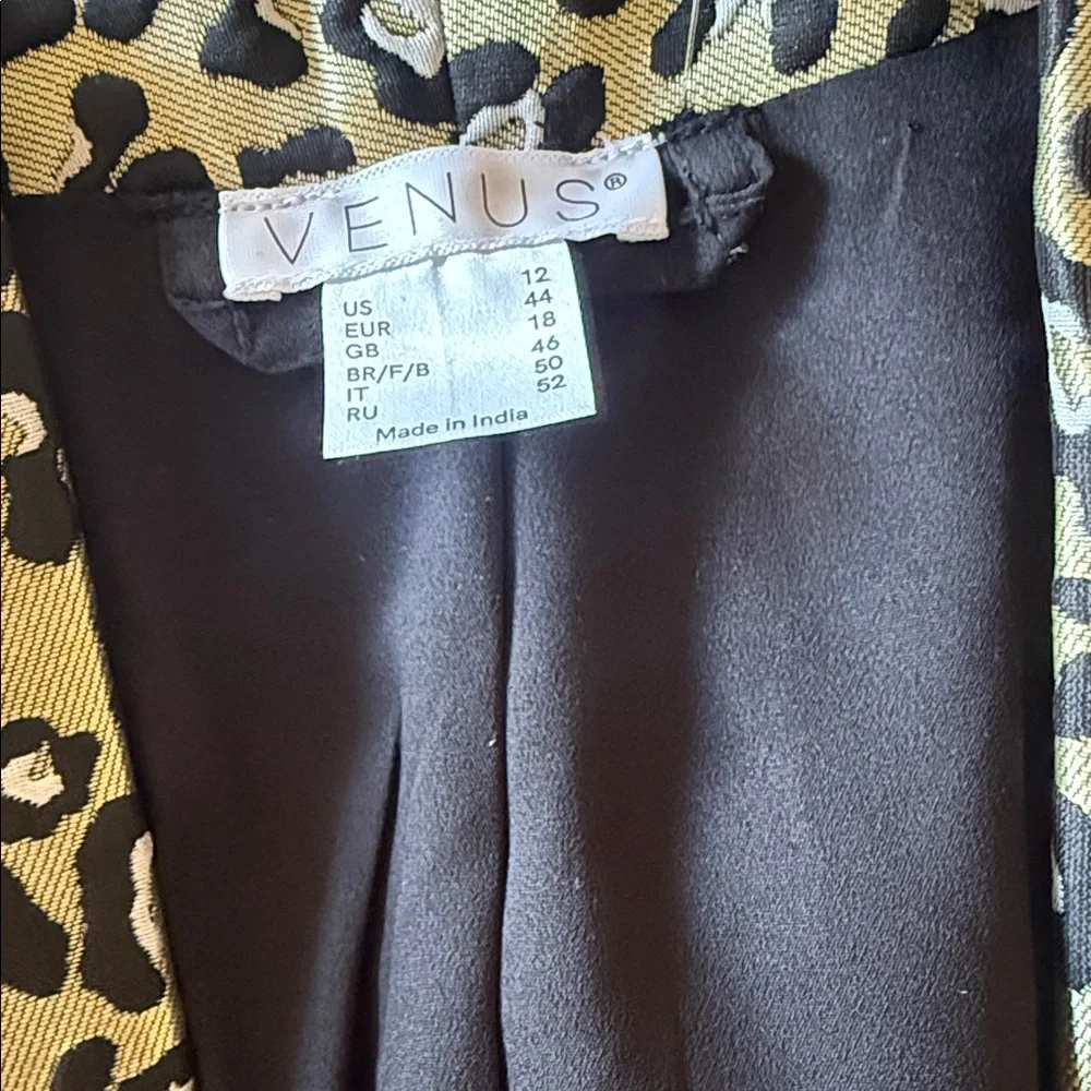 NEW VENUS Leopard Jacquard Blazer COLOR  Black & Gold